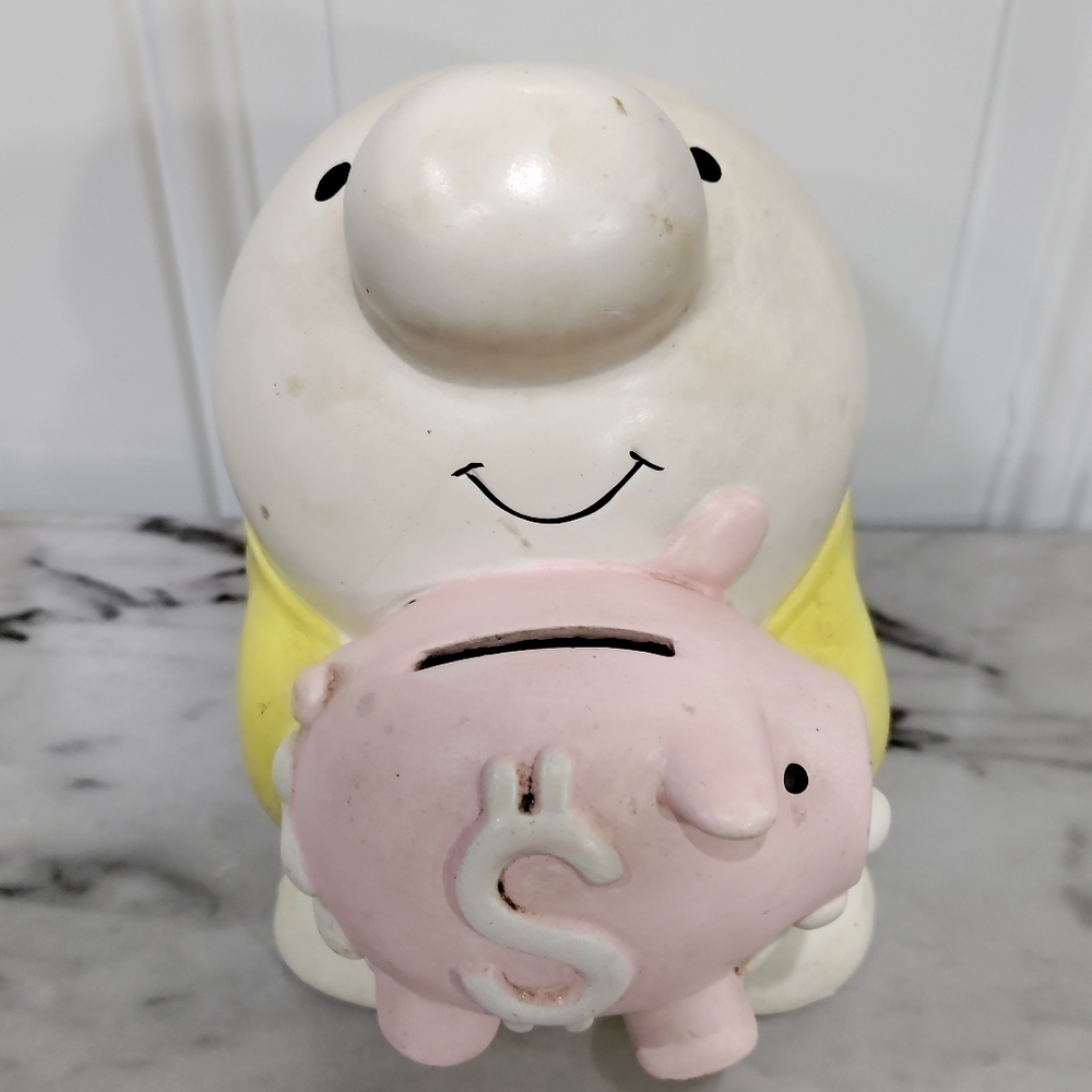 Ziggy piggy bank Vintage 1981 with original sticker  Earthenware Ceramic